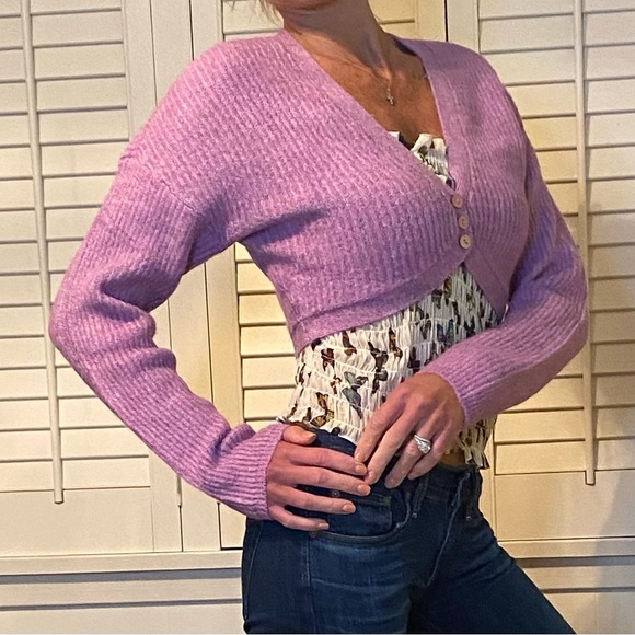 For Love And Lemons new cropped ribbed cardigan - Picture 7 of 12